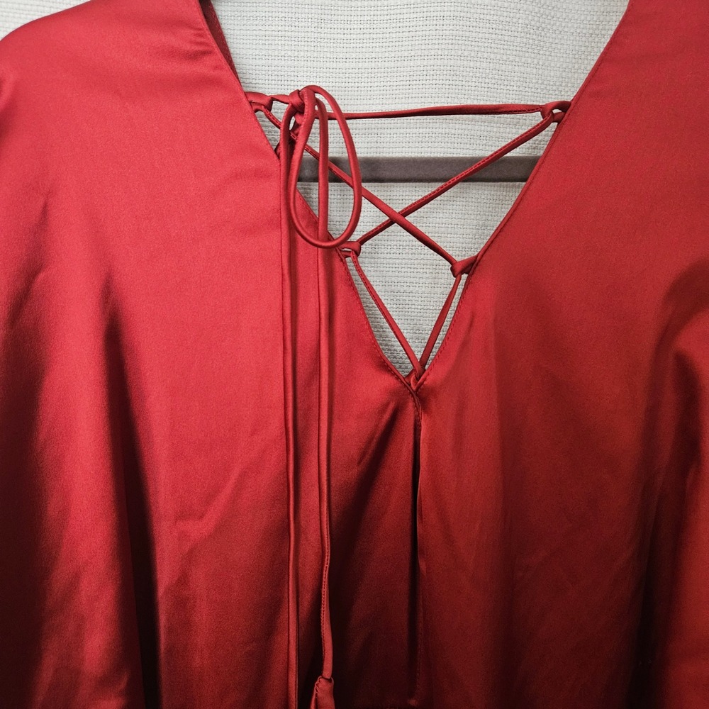 Sachin & Babi Anthropologie Midi Dress Womens 10 Satin Balloon Sleeve Romantic - Picture 7 of 13